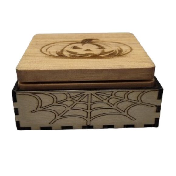 4" Wood Coasters Laser Engraved "Jack Lantern" - Picture 5 of 9